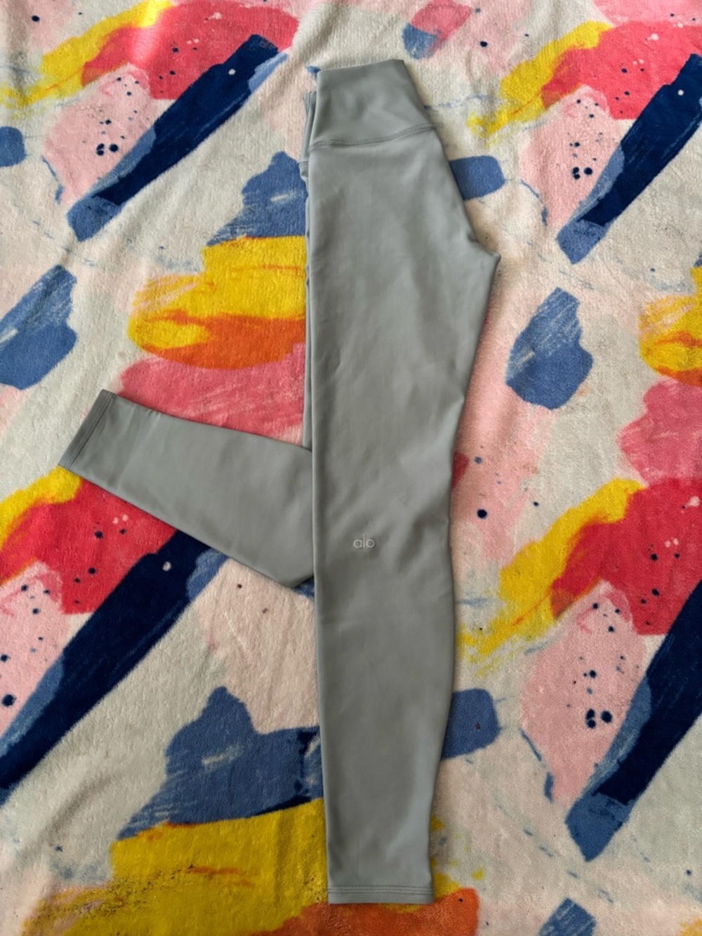 ALO Yoga Light Gray-Blue High-Rise Leggings